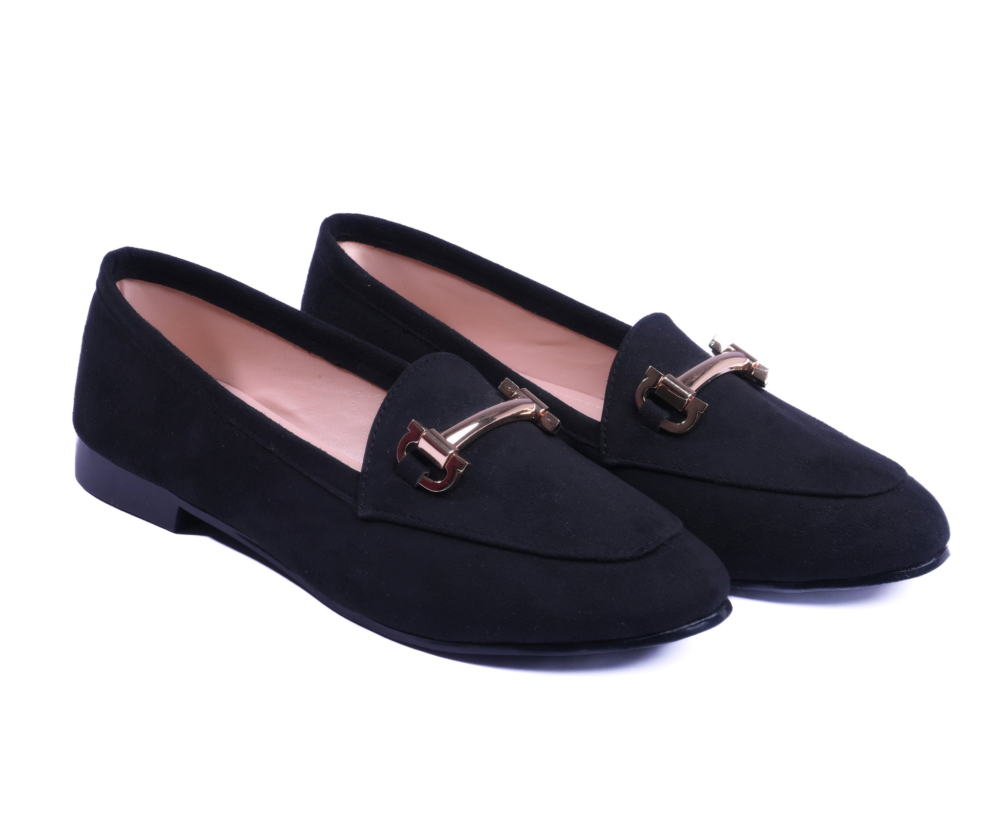 Liinia comfortable and elegant black flat shoes for women.
