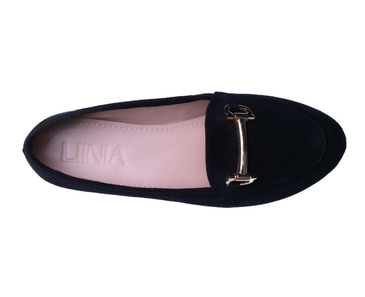 Liinia comfortable and elegant black flat shoes for women.
